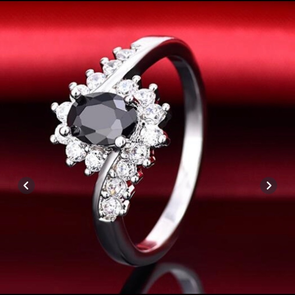 Black Sapphire September Birthstone Ring